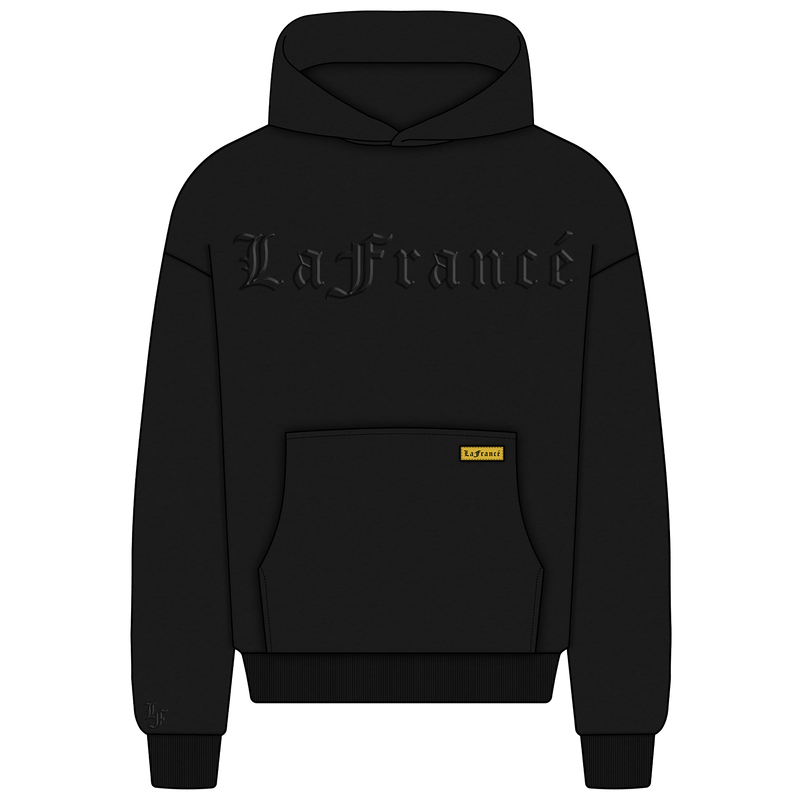 Black Embossed Hoodie