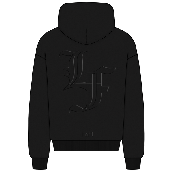 Black Embossed Hoodie