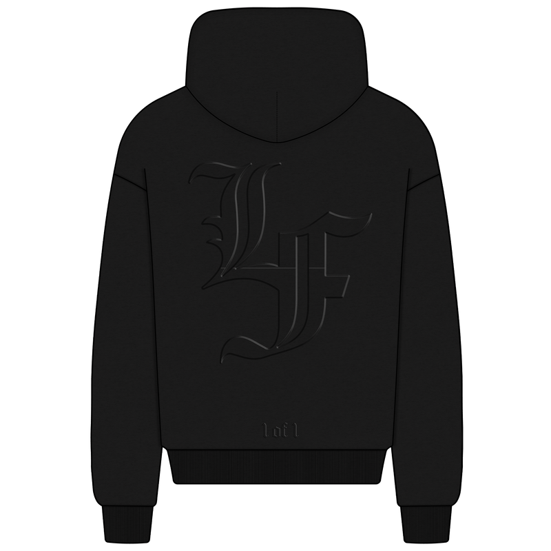 Black Embossed Hoodie