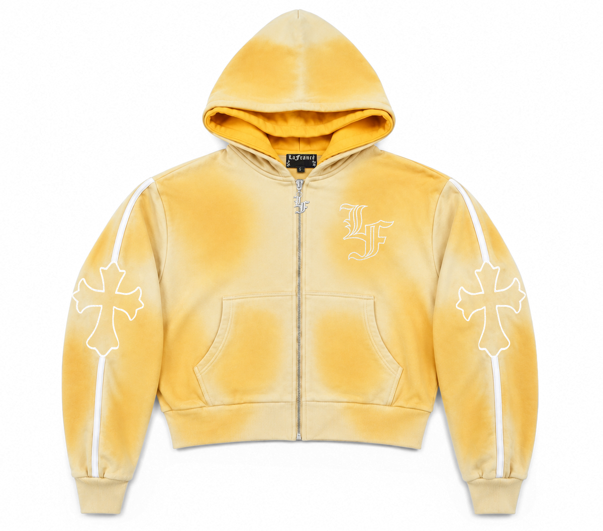 Cross Double Hood Crop Zip Up – LaFrancé