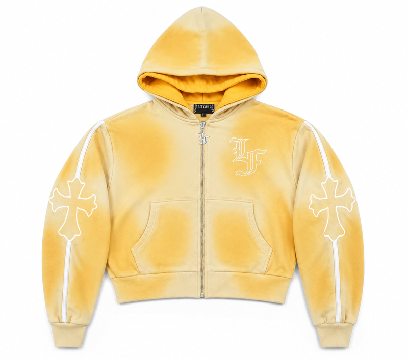 Cross Double Hood Crop Zip Up – LaFrancé