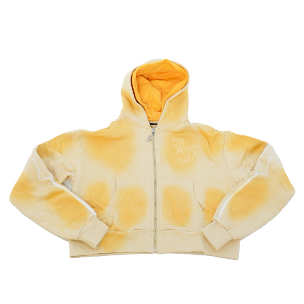 Cross Double Hood Crop Zip Up