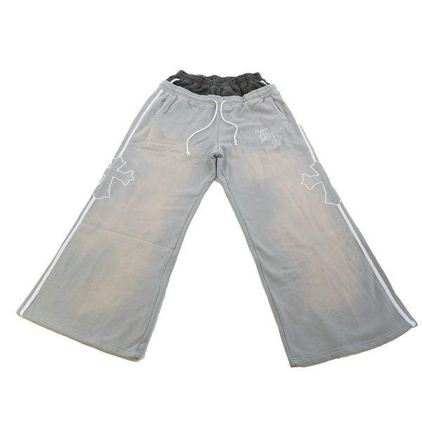 Cross Double Waist Baggy Sweatpant