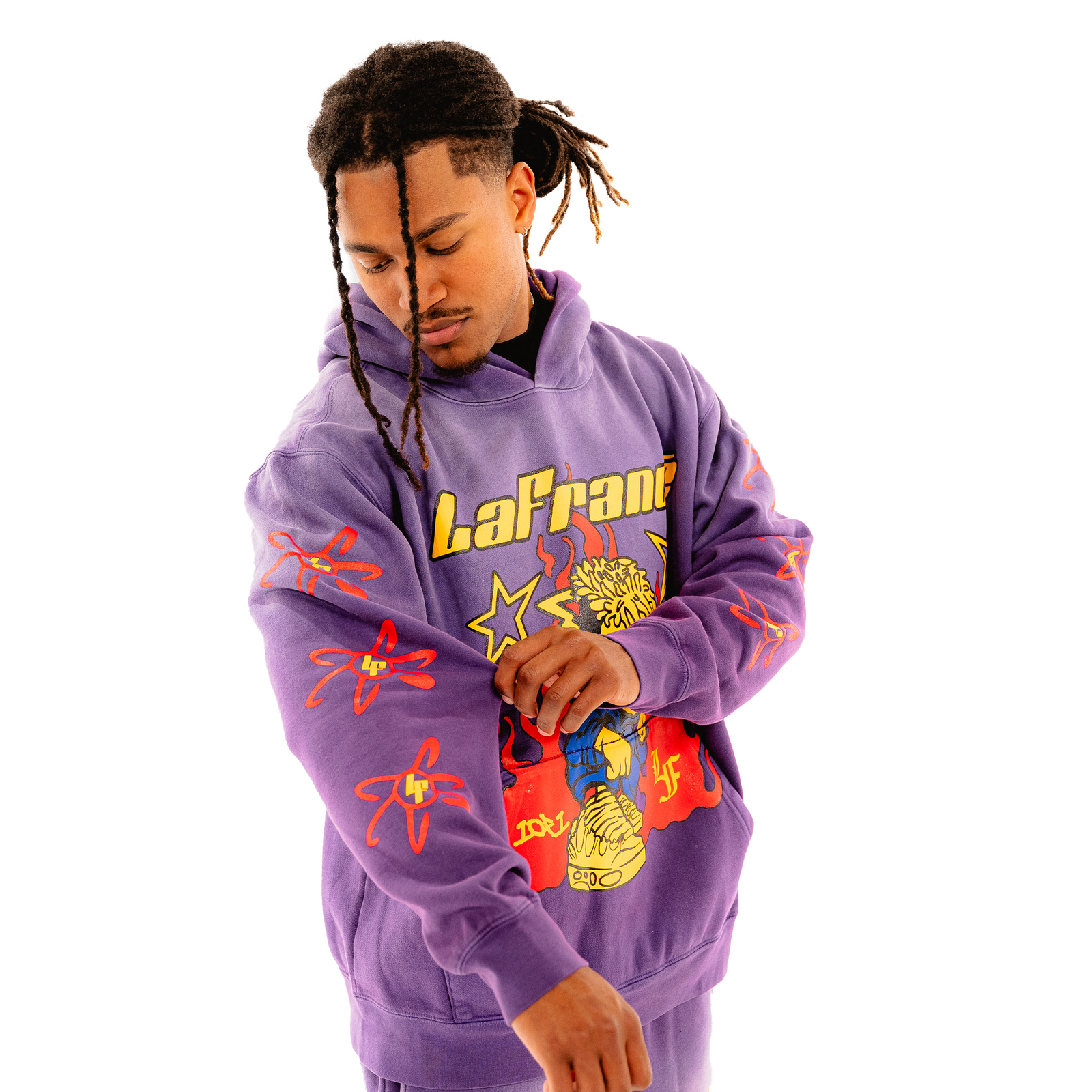 ★HOODHOOD★ Hip Hop Alien Graphic Sweatshirt Purple Purple Alien Hoodie – LaFrancé